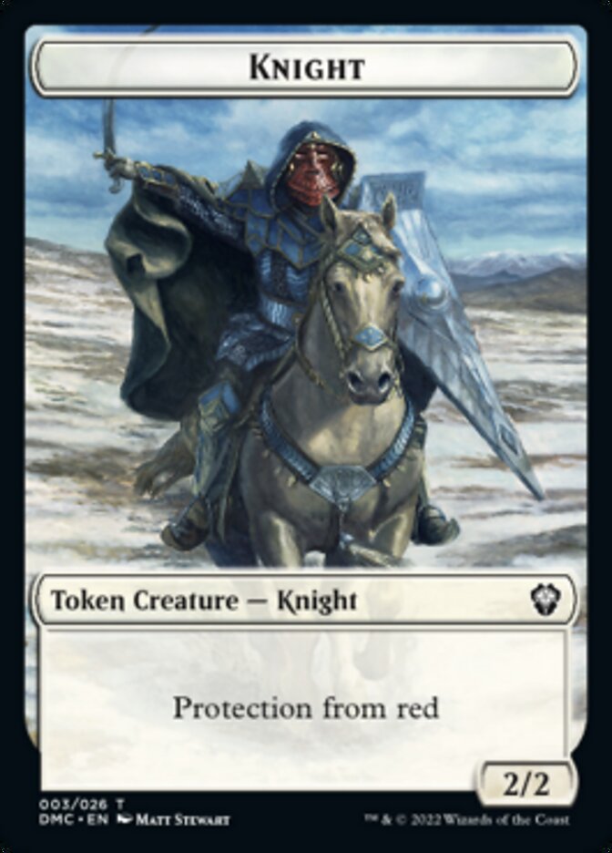 Zombie Knight // Knight Double-sided Token [Dominaria United Commander Tokens] | Exor Games Summserside