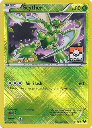 Scyther (4/108) (League Promo 4th Place) [Black & White: Dark Explorers] | Exor Games Summserside