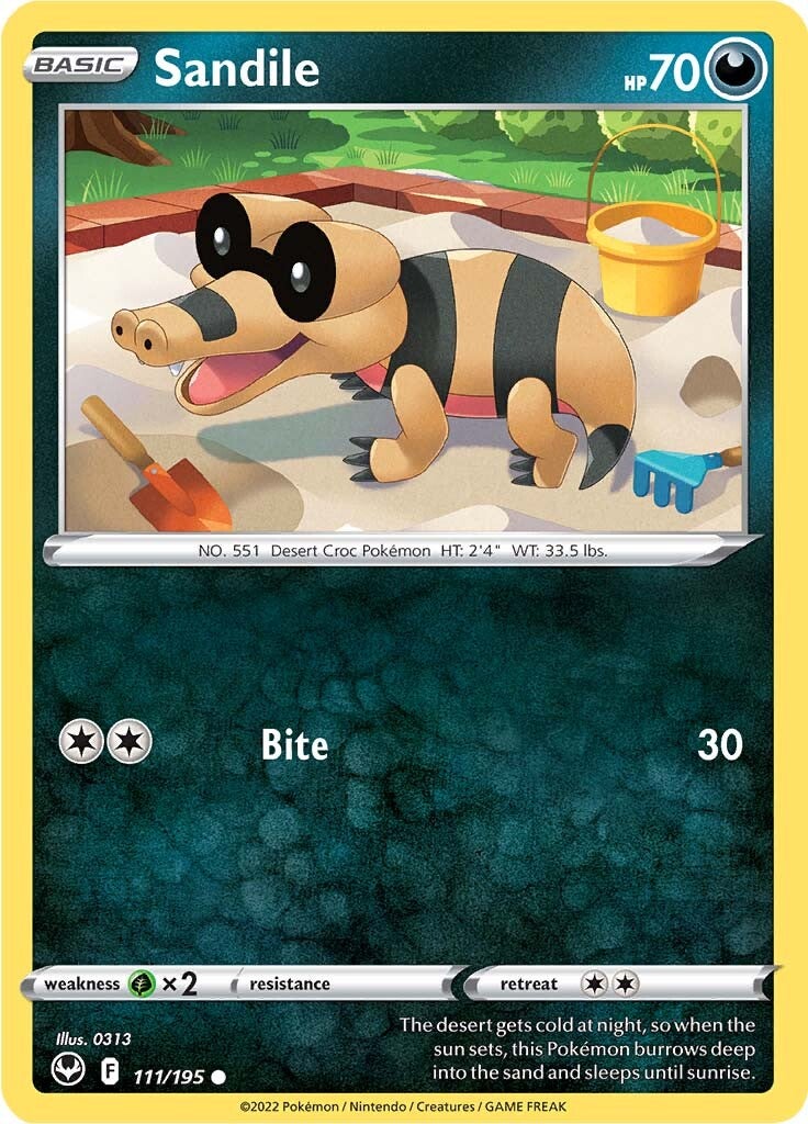 Sandile (111/195) [Sword & Shield: Silver Tempest] | Exor Games Summserside