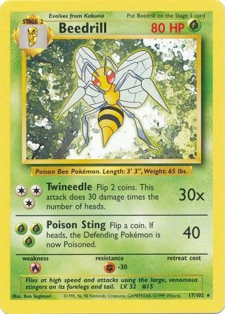 Beedrill (17/102) [Base Set Unlimited] | Exor Games Summserside