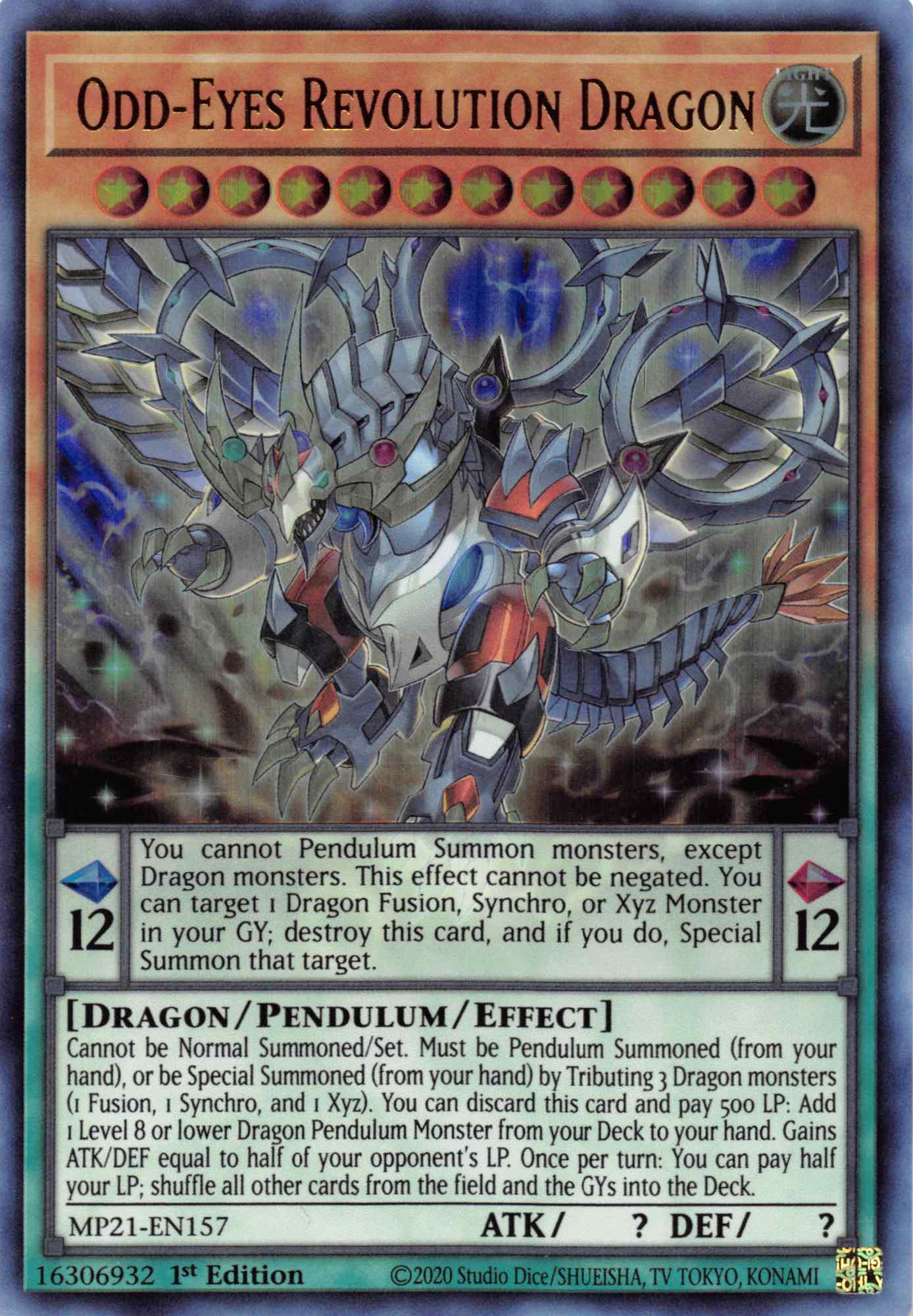 Odd-Eyes Revolution Dragon [MP21-EN157] Ultra Rare | Exor Games Summserside