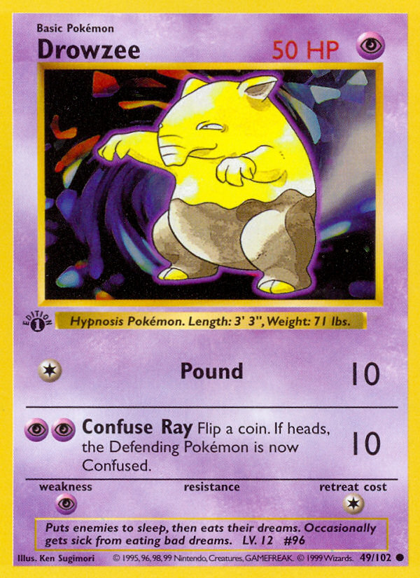 Drowzee (49/102) (Shadowless) [Base Set 1st Edition] | Exor Games Summserside