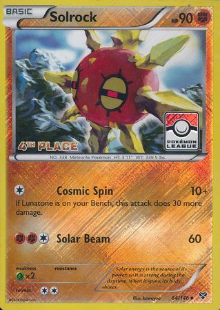 Solrock (64/146) (4th Place League Challenge Promo) [XY: Base Set] | Exor Games Summserside