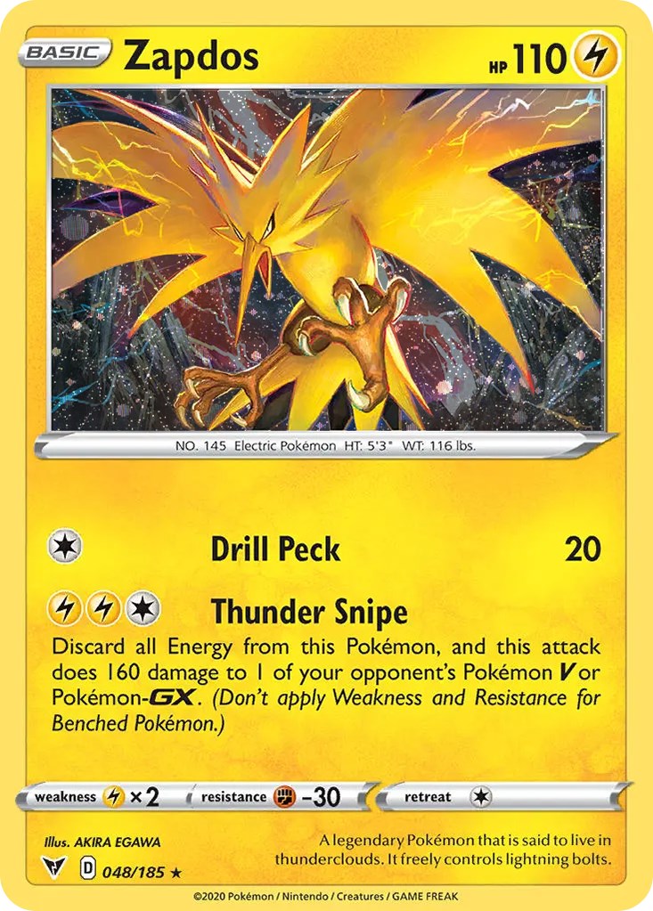Zapdos (048/185) (Cosmos Holo) [Sword & Shield: Vivid Voltage] | Exor Games Summserside