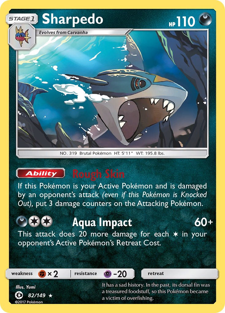 Sharpedo (82/149) (Cosmos Holo) (Blister Exclusive) [Sun & Moon: Base Set] | Exor Games Summserside