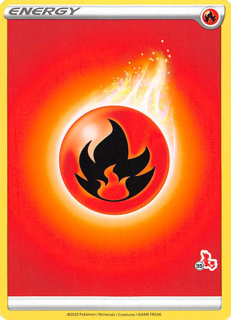 Fire Energy (Cinderace Stamp #35) [Battle Academy 2022] | Exor Games Summserside