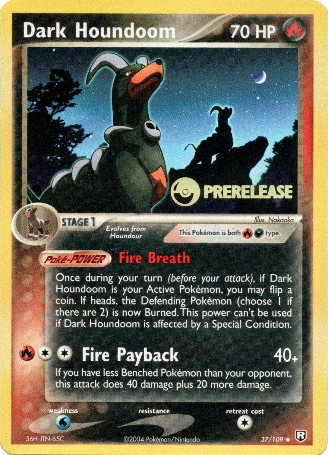 Dark Houndoom (37/109) (Prerelease Promo) [EX: Team Rocket Returns] | Exor Games Summserside