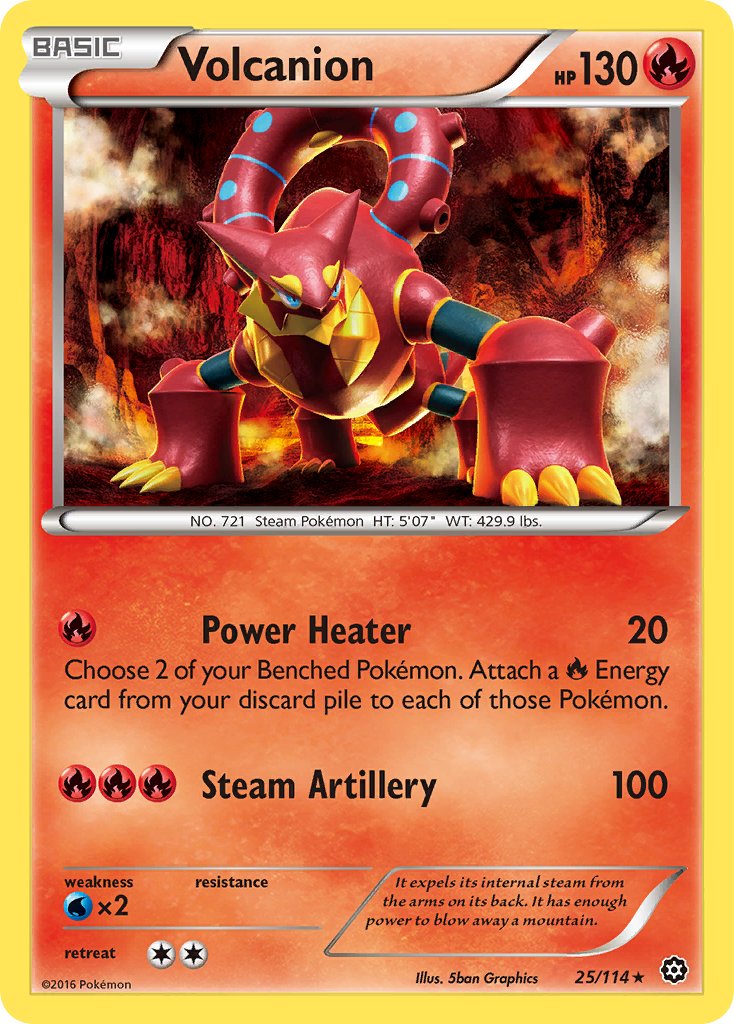 Volcanion (25/114) (Cracked Ice Holo) (Theme Deck Exclusive) [XY: Steam Siege] | Exor Games Summserside