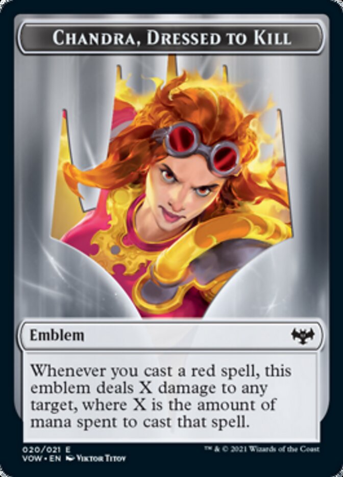 Chandra, Dressed to Kill Emblem [Innistrad: Crimson Vow Tokens] | Exor Games Summserside