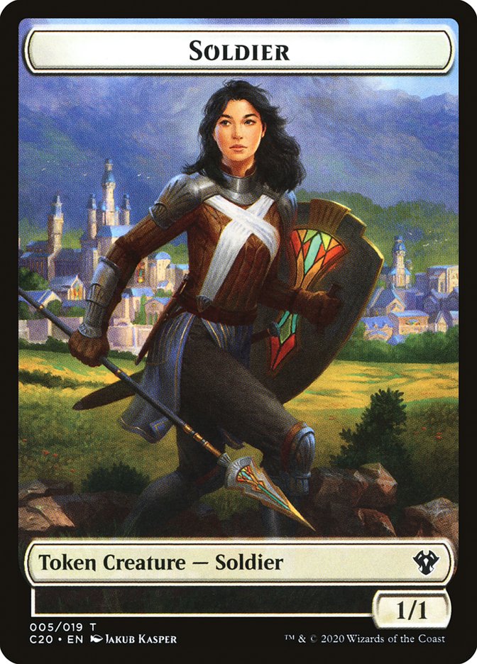 Human Soldier (005) // Drake Double-sided Token [Commander 2020 Tokens] | Exor Games Summserside