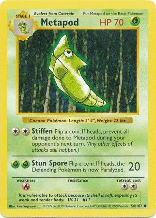 Metapod (54/102) [Base Set Shadowless Unlimited] | Exor Games Summserside