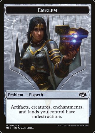 Emblem - Elspeth, Knight-Errant [Mythic Edition Tokens] | Exor Games Summserside