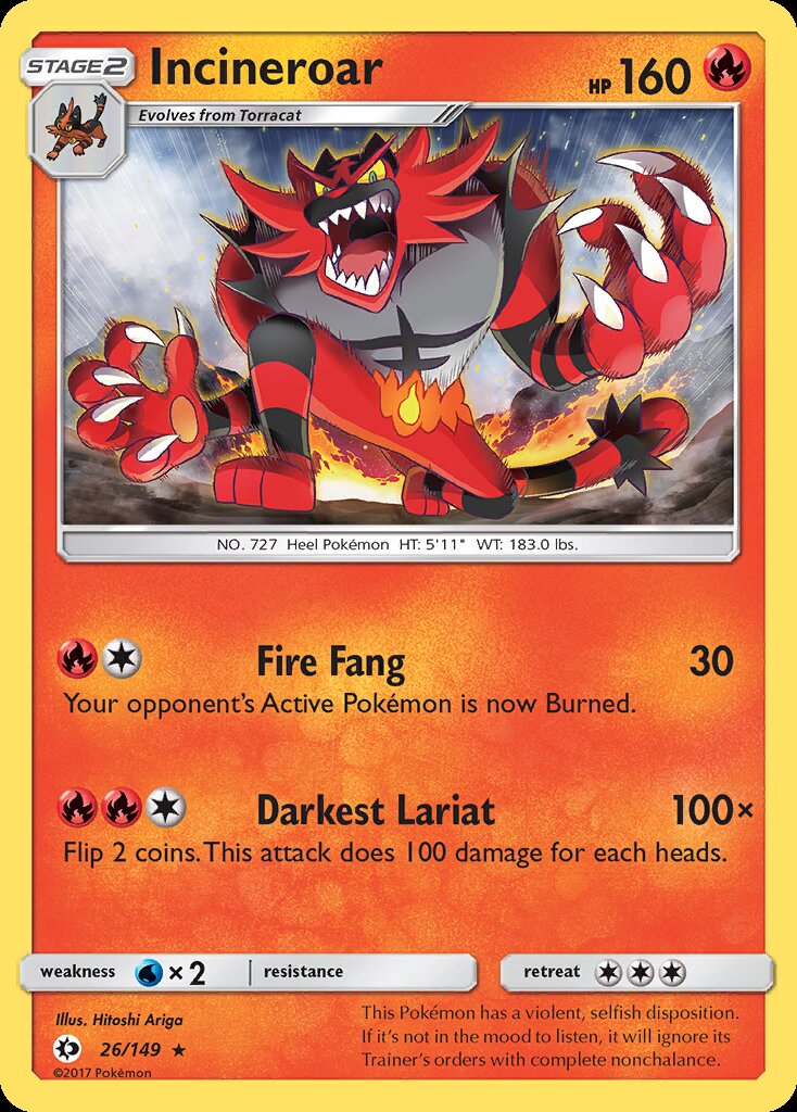 Incineroar (26/149) (Theme Deck Exclusive) [Sun & Moon: Base Set] | Exor Games Summserside