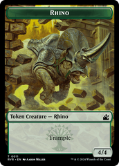 Elf Knight // Rhino Double-Sided Token [Ravnica Remastered Tokens] | Exor Games Summserside