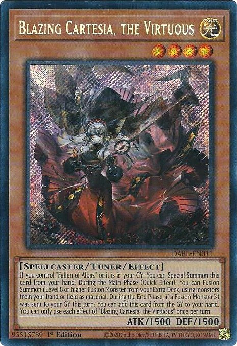 Blazing Cartesia, the Virtuous [DABL-EN011] Secret Rare | Exor Games Summserside