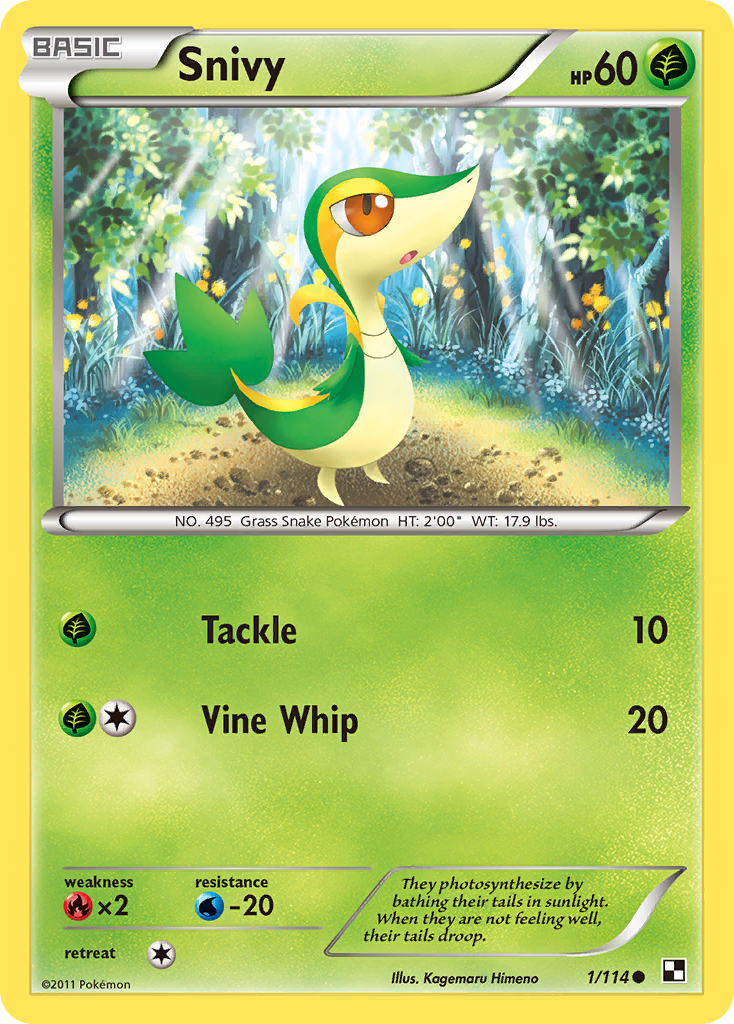 Snivy (1/114) (Cosmos Holo) [Black & White: Base Set] | Exor Games Summserside