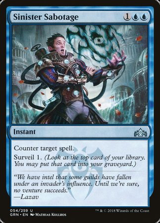 Sinister Sabotage [Guilds of Ravnica] | Exor Games Summserside