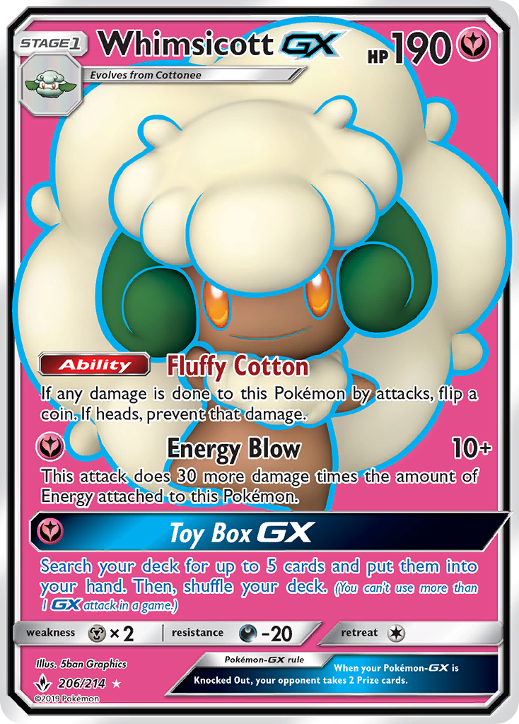 Whimsicott GX (206/214) [Sun & Moon: Unbroken Bonds] | Exor Games Summserside