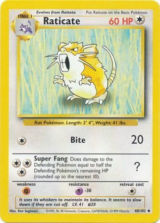 Raticate (40/102) [Base Set Unlimited] | Exor Games Summserside