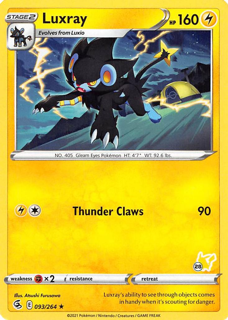 Luxray (093/264) (Pikachu Stamp #28) [Battle Academy 2022] | Exor Games Summserside