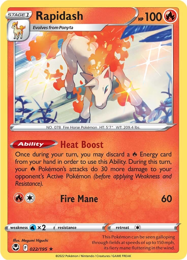 Rapidash (022/195) (Theme Deck Exclusive) [Sword & Shield: Silver Tempest] | Exor Games Summserside