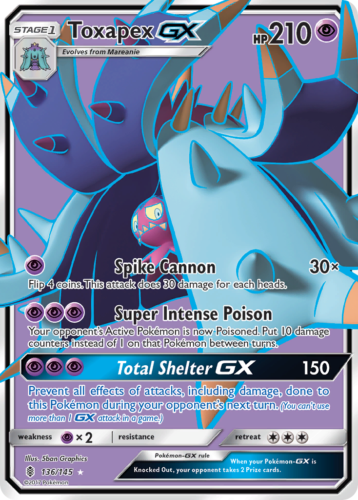 Toxapex GX (136/145) [Sun & Moon: Guardians Rising] | Exor Games Summserside