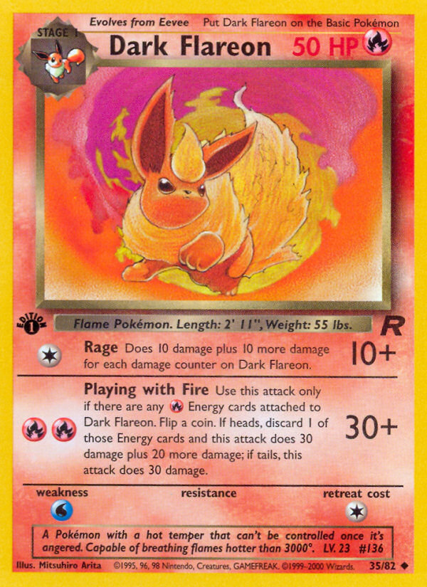 Dark Flareon (35/82) [Team Rocket 1st Edition] | Exor Games Summserside