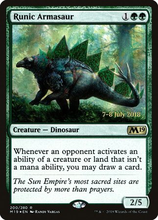 Runic Armasaur [Core Set 2019 Promos] | Exor Games Summserside