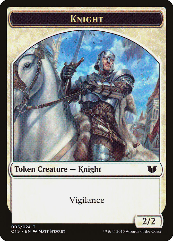 Gold // Knight (005) Double-Sided Token [Commander 2015 Tokens] | Exor Games Summserside