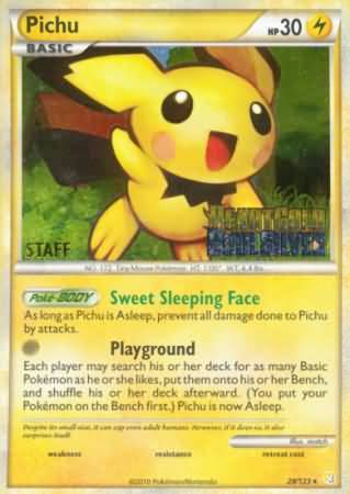 Pichu (28/123) (Staff Prerelease Promo) [Nintendo: Black Star Promos] | Exor Games Summserside