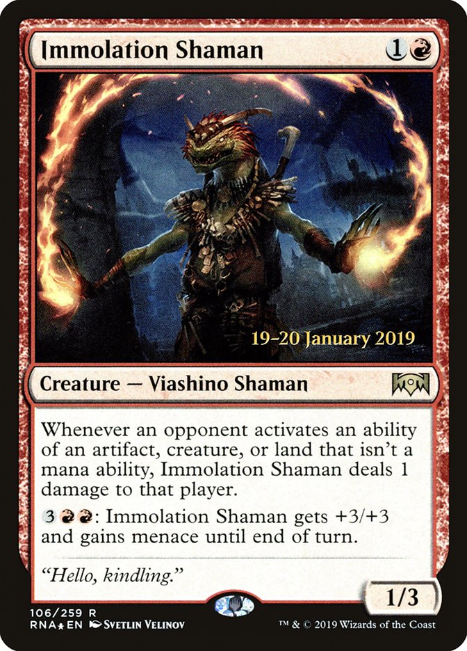 Immolation Shaman [Ravnica Allegiance Prerelease Promos] | Exor Games Summserside