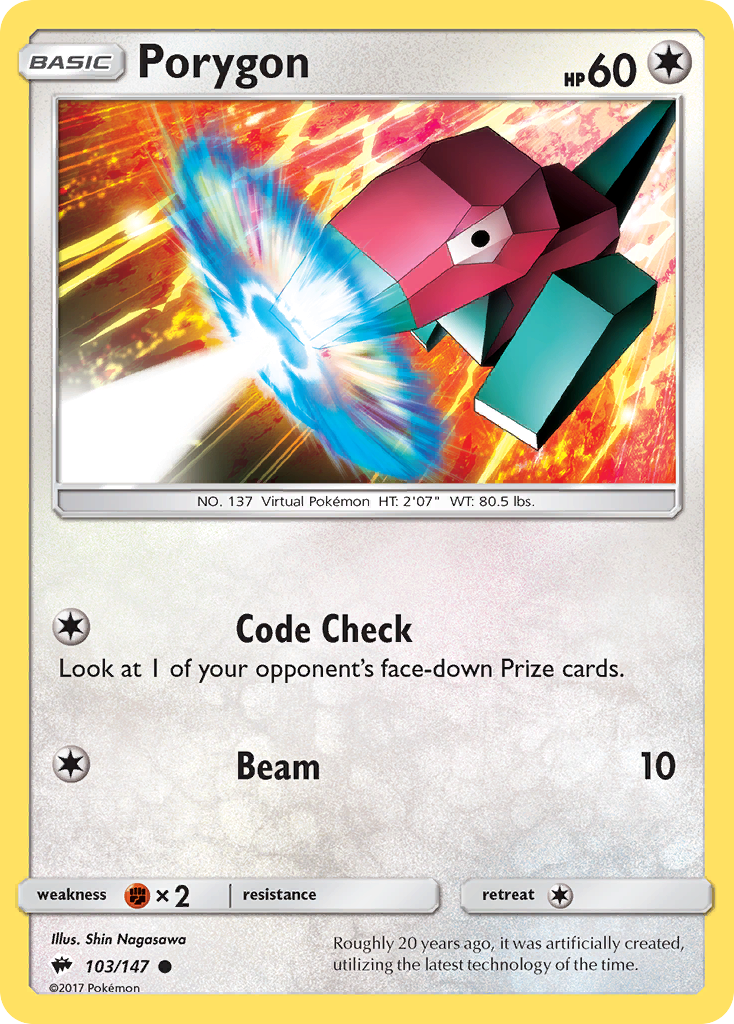 Porygon (103/147) [Sun & Moon: Burning Shadows] | Exor Games Summserside
