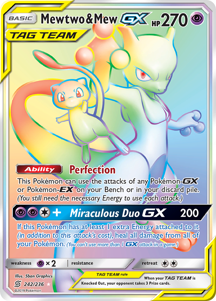 Mewtwo & Mew GX (242/236) [Sun & Moon: Unified Minds] | Exor Games Summserside