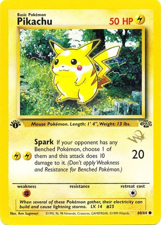 Pikachu (60/64) (W Stamped Promo) [Jungle 1st Edition] | Exor Games Summserside