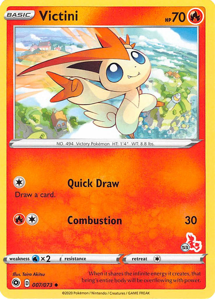 Victini (007/073) (Cinderace Stamp #53) [Battle Academy 2022] | Exor Games Summserside