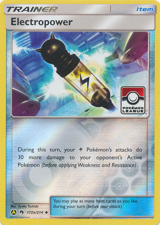 Electropower (172a/214) (League Promo) [Sun & Moon: Lost Thunder] | Exor Games Summserside