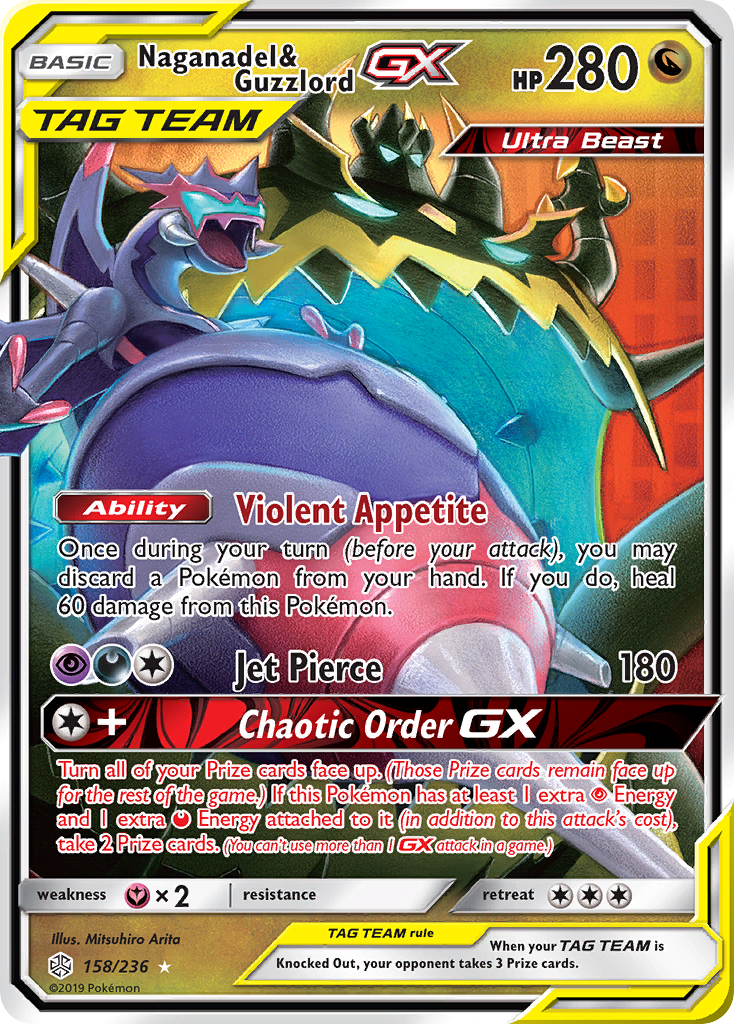 Naganadel & Guzzlord GX (158/236) [Sun & Moon: Cosmic Eclipse] | Exor Games Summserside