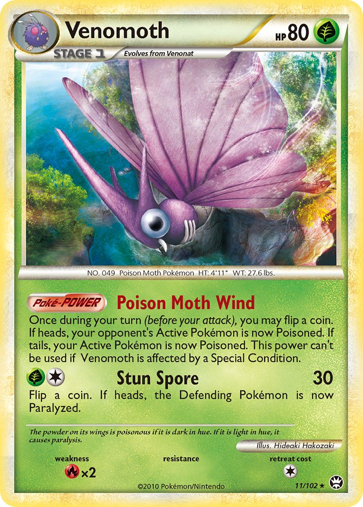 Venomoth (11/102) (Theme Deck Exclusive) [HeartGold & SoulSilver: Triumphant] | Exor Games Summserside