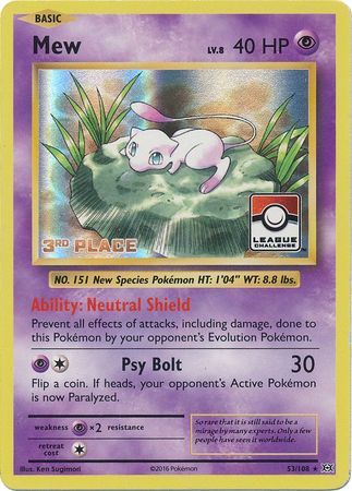 Mew (53/108) (League Promo 3rd Place) [XY: Evolutions] | Exor Games Summserside