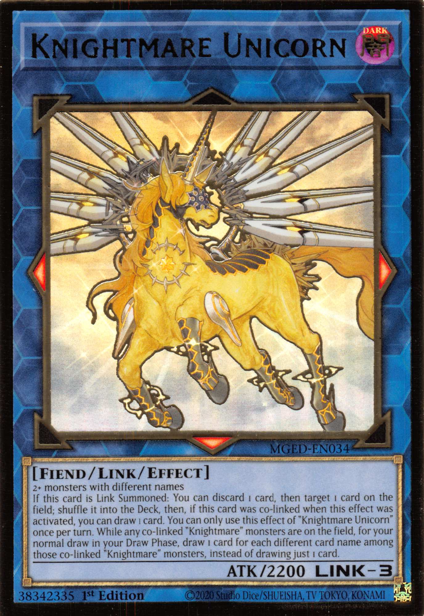 Knightmare Unicorn [MGED-EN034] Gold Rare | Exor Games Summserside