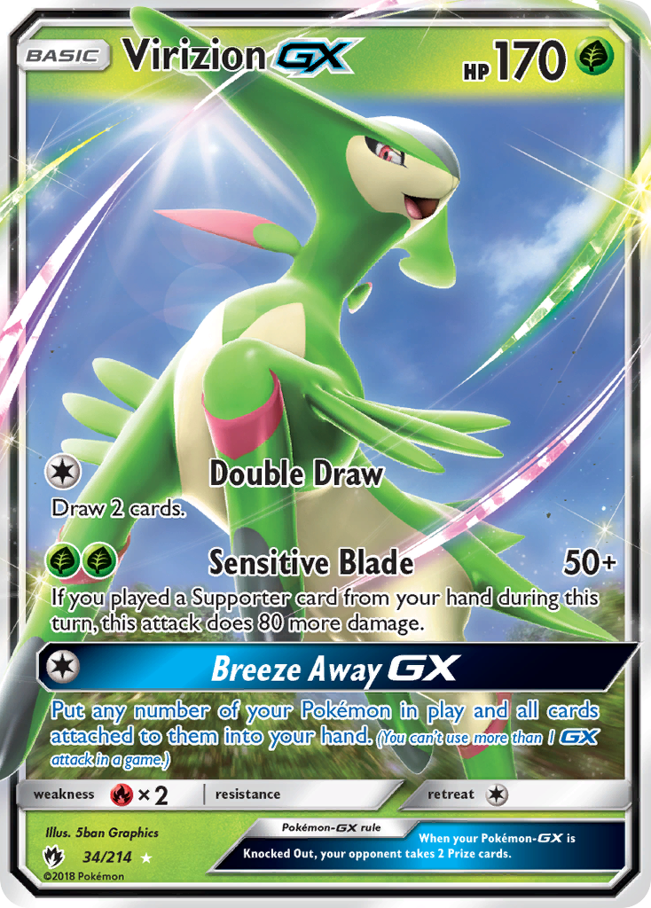 Virizion GX (34/214) [Sun & Moon: Lost Thunder] | Exor Games Summserside