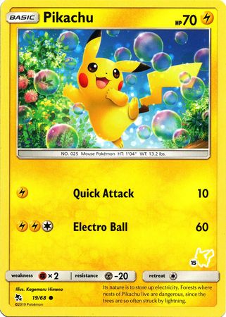 Pikachu (19/68) (Pikachu Stamp #15) [Battle Academy 2020] | Exor Games Summserside