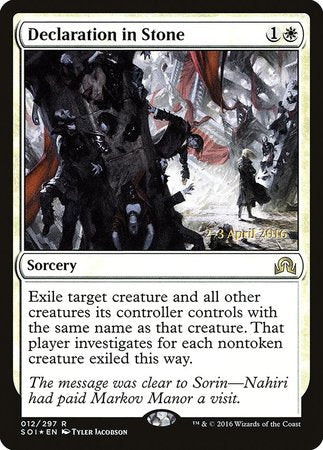 Declaration in Stone [Shadows over Innistrad Promos] | Exor Games Summserside