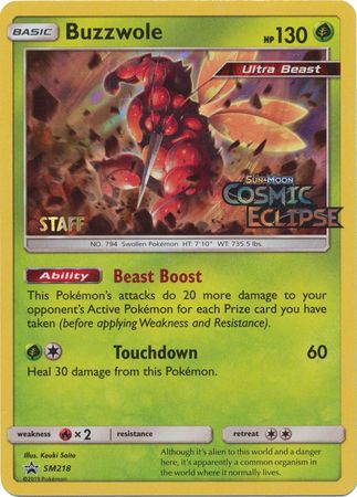 Buzzwole (SM218) (Staff Prerelease Promo) [Sun & Moon: Black Star Promos] | Exor Games Summserside