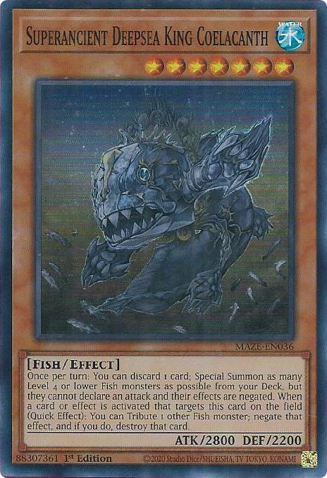 Superancient Deepsea King Coelacanth [MAZE-EN036] Super Rare | Exor Games Summserside