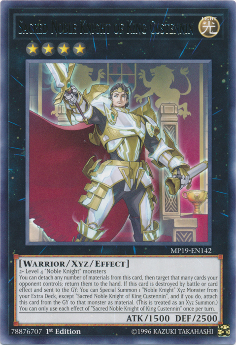 Sacred Noble Knight of King Custennin [MP19-EN142] Rare | Exor Games Summserside