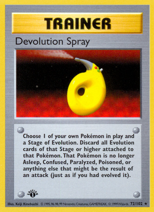 Devolution Spray (72/102) (Shadowless) [Base Set 1st Edition] | Exor Games Summserside