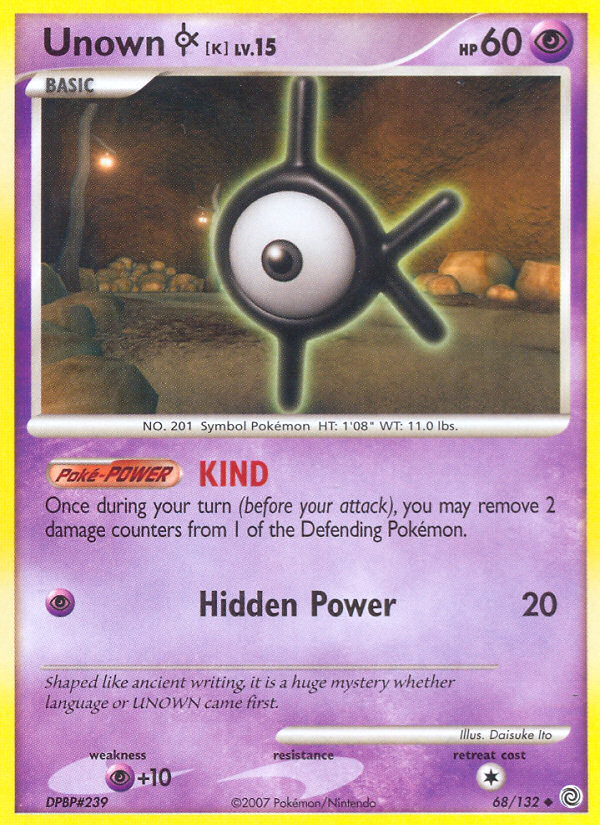 Unown K (68/132) [Diamond & Pearl: Secret Wonders] | Exor Games Summserside