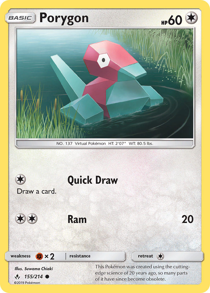 Porygon (155/214) [Sun & Moon: Unbroken Bonds] | Exor Games Summserside