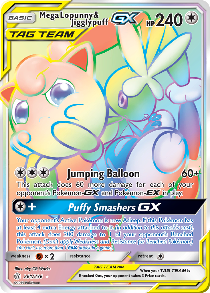 Mega Lopunny & Jigglypuff GX (261/236) [Sun & Moon: Cosmic Eclipse] | Exor Games Summserside